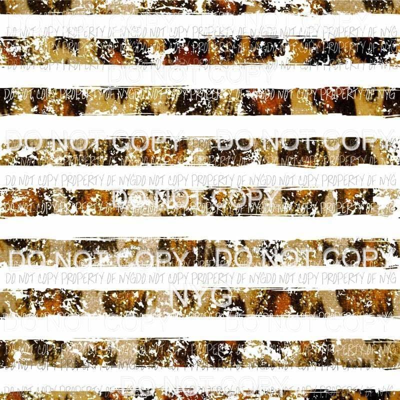 Grunge Stripe Leopard #1 Sublimation transfers 13 x 9 inches Heat Transfer