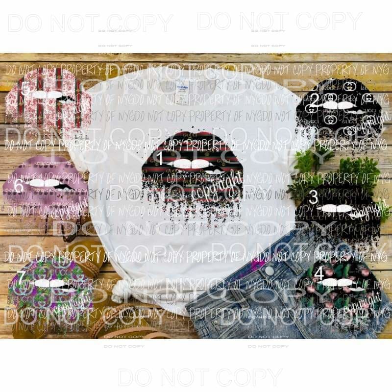 Gucci Lips choose from 7 designs Sublimation transfers Heat Transfer