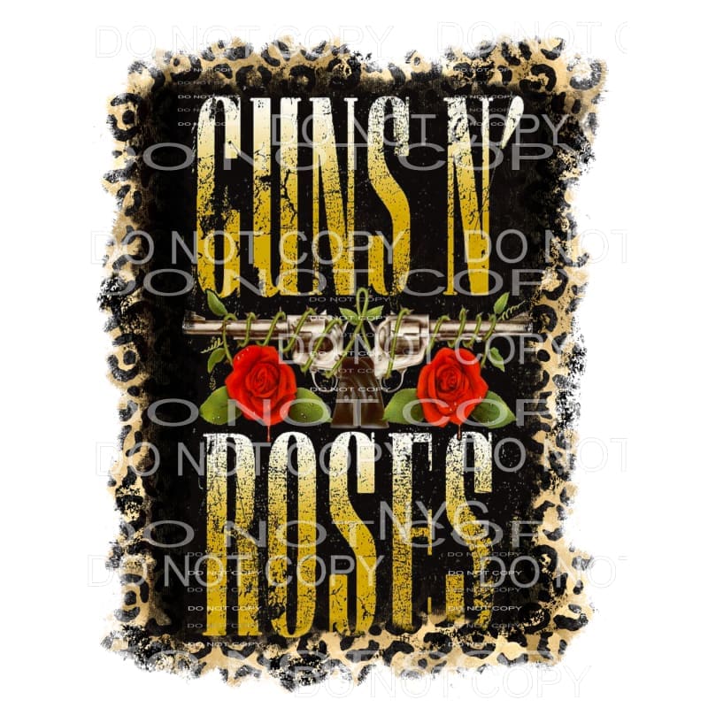 Guns N Roses black brown leopard frame Sublimation transfers