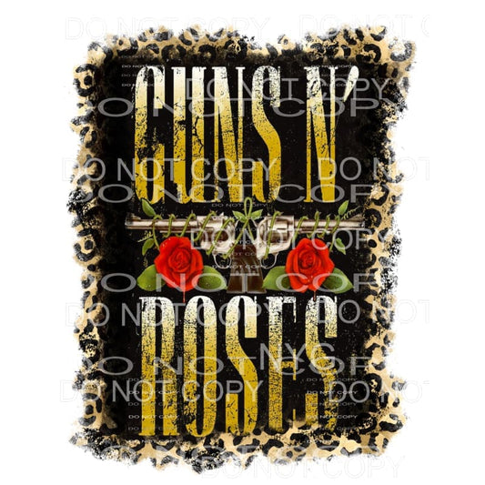 Guns N Roses black brown leopard frame Sublimation transfers