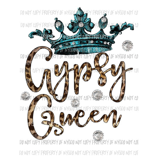 Gypsy Queen leopard crown diamonds Sublimation transfers Heat Transfer