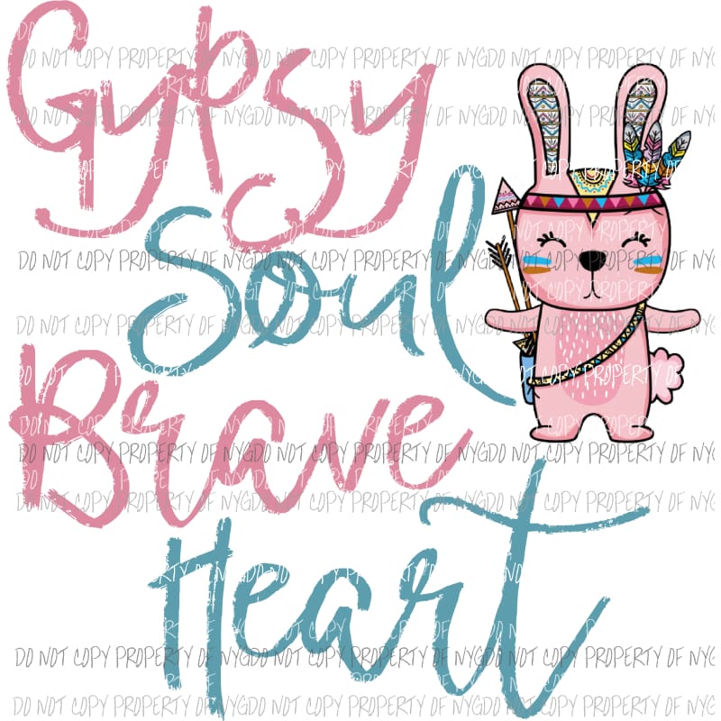 Gypsy Soul Brave Heart Sublimation transfers Heat Transfer