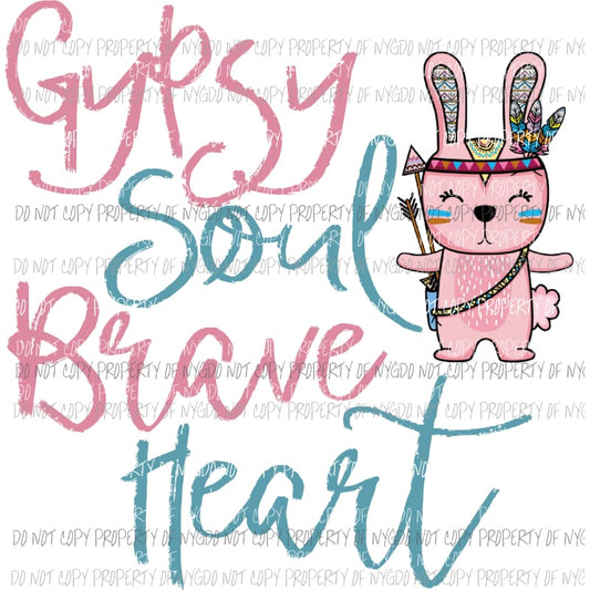 Gypsy Soul Brave Heart Sublimation transfers Heat Transfer