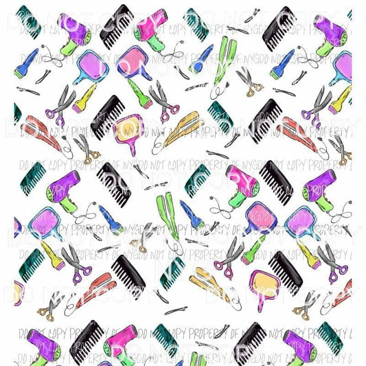 Hair Stylist Background #1 Sublimation transfers 13 x 9 inches Heat Transfer