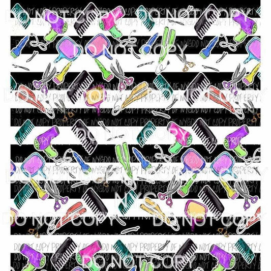 Hair Stylist Background #2 Sublimation transfers 13 x 9 inches Heat Transfer