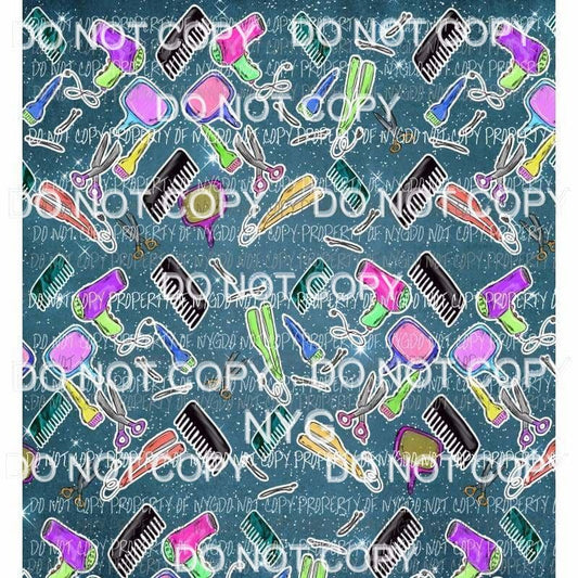 Hair Stylist Background #4 Sublimation transfers 13 x 9 inches Heat Transfer