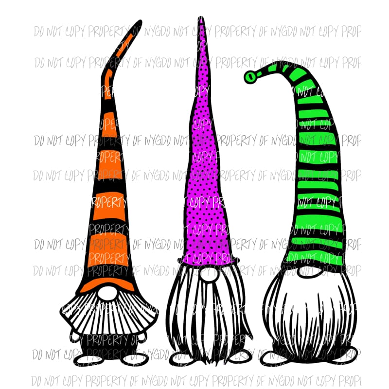 Halloween Gnomes # 1 Sublimation transfers Heat Transfer