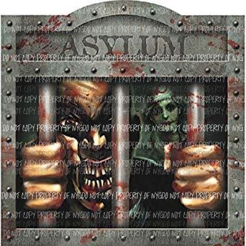 Halloween Horror Asylum Sublimation transfers Heat Transfer