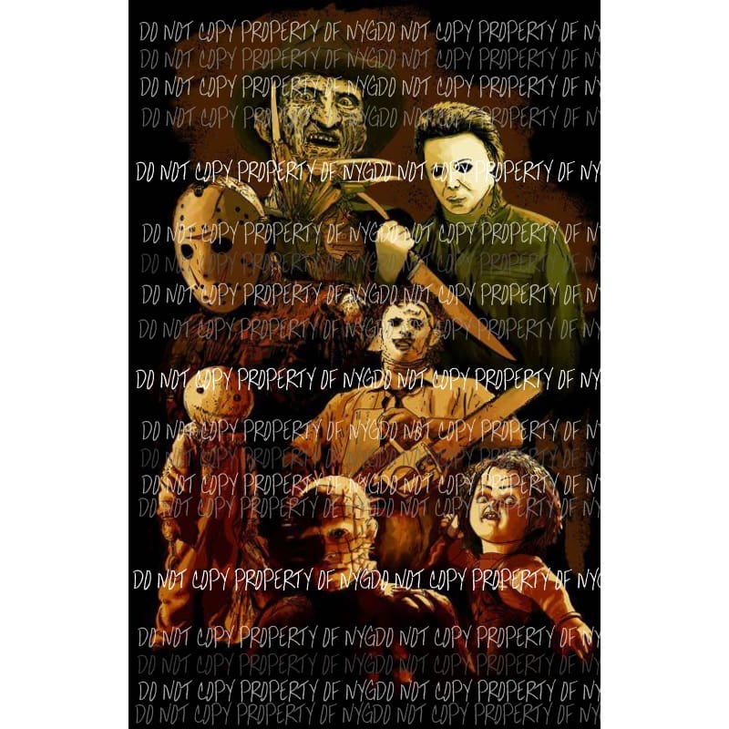 Halloween Horror Movie Chuckie Freddie Myers Sublimation transfers Heat Transfer