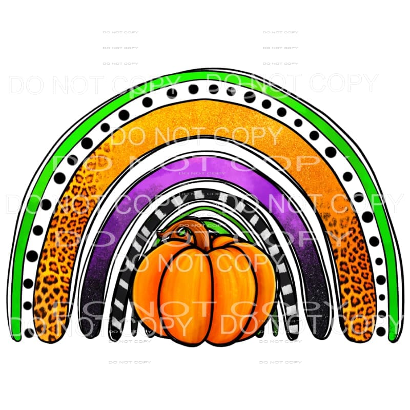 Halloween Pumpkin Rainbow Orange Pumpkin Purple Green 
