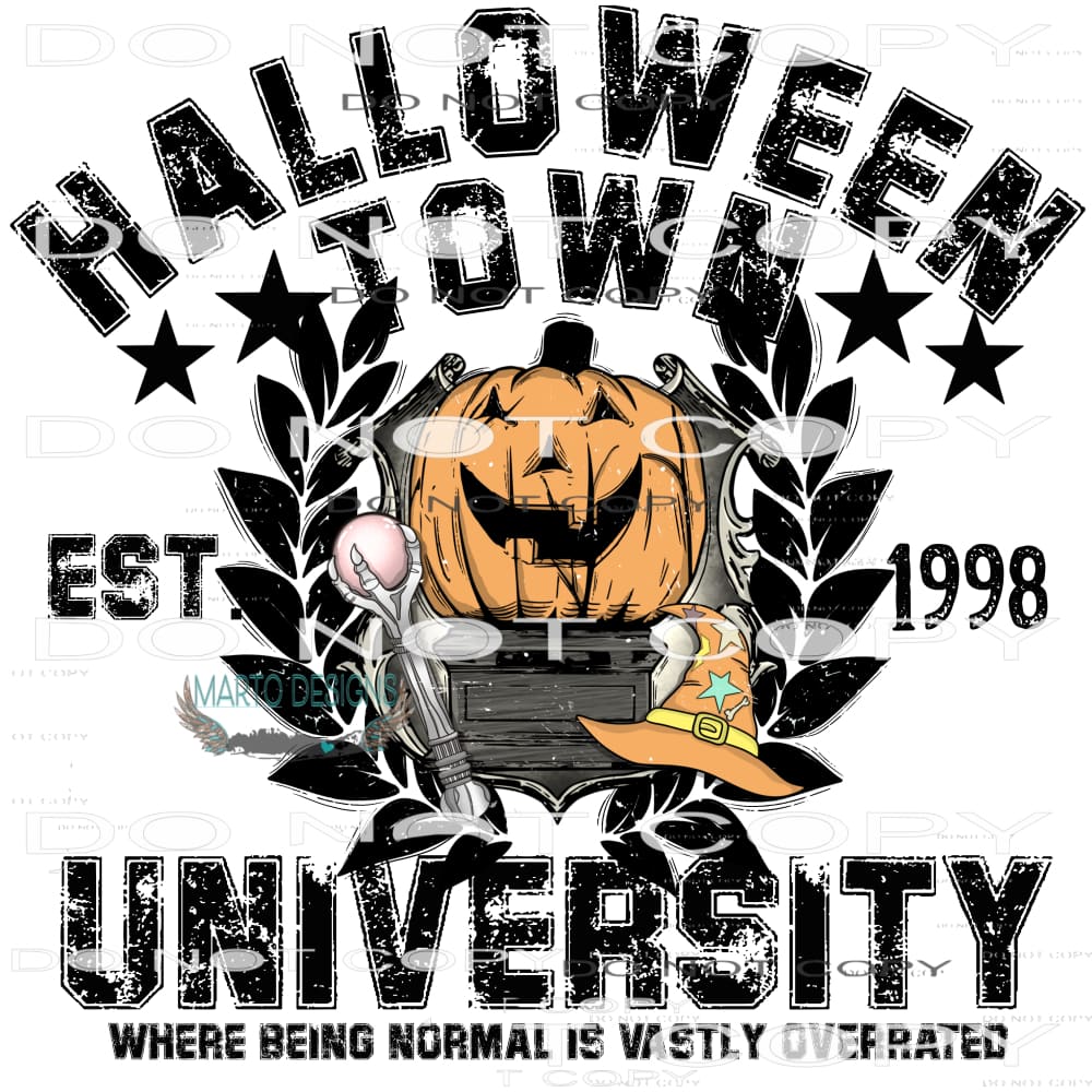 Halloween Town University #6792 Sublimation transfers - Heat