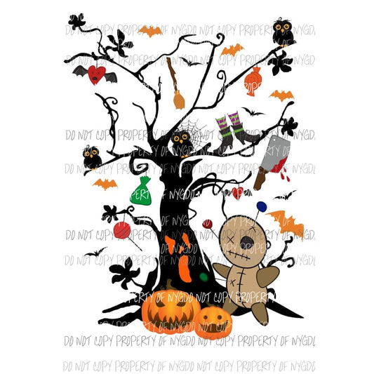 Halloween tree Trick or treat Sublimation transfers Heat Transfer