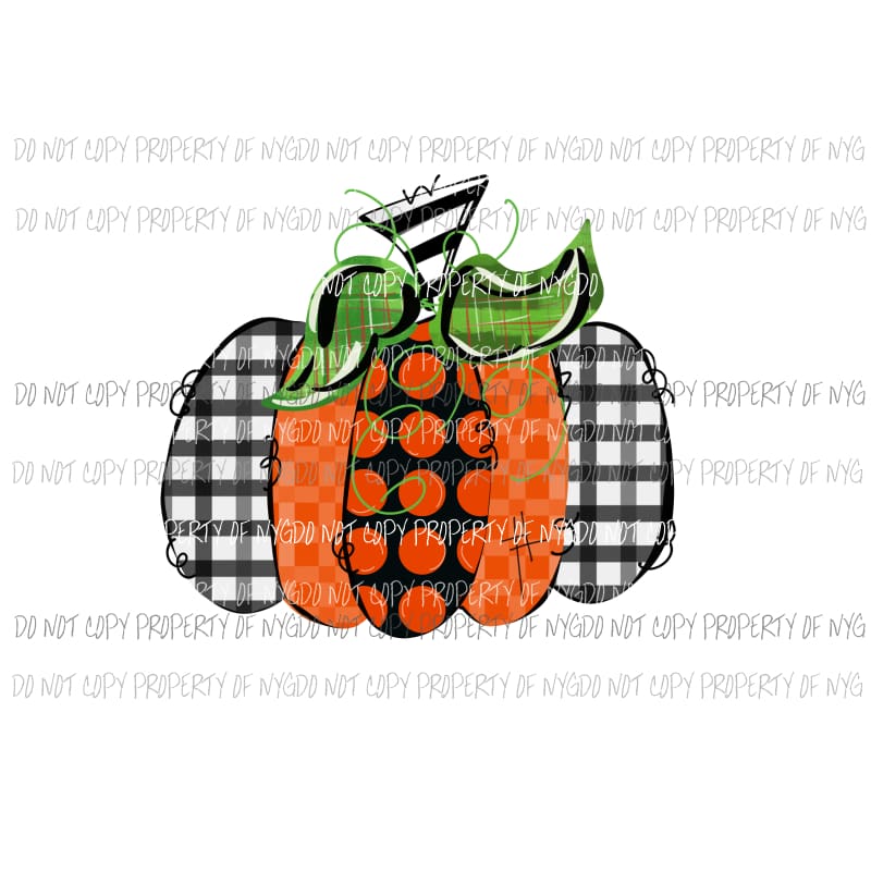 hand Drawn Pumpkin # 13 Sublimation transfers Heat Transfer