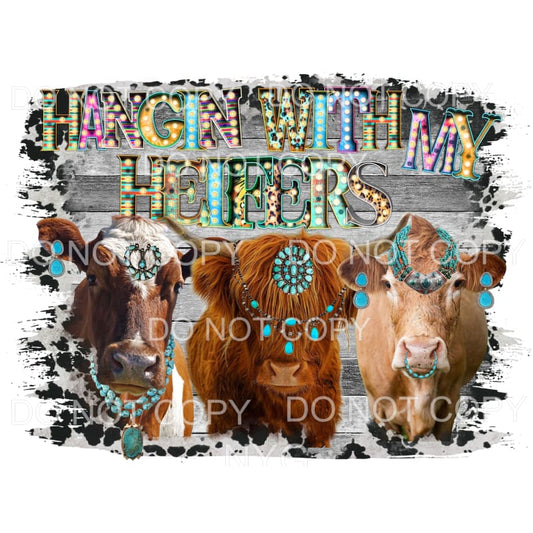 Hangin With My Heifers Cows Turquoise Jewelry Marquee Lights