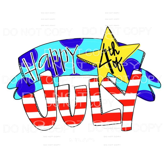 Happy 4th of July Red Strips American USA Sublimation 
