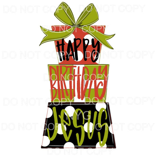 Happy Birthday Jesus Presents # 182 Sublimation transfers - 