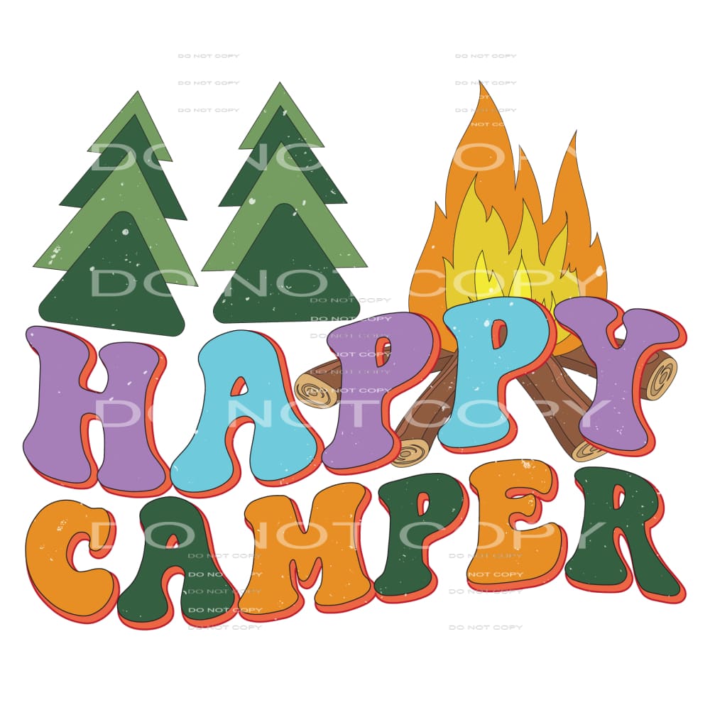 Happy Camper #5098 Sublimation transfers - Heat Transfer