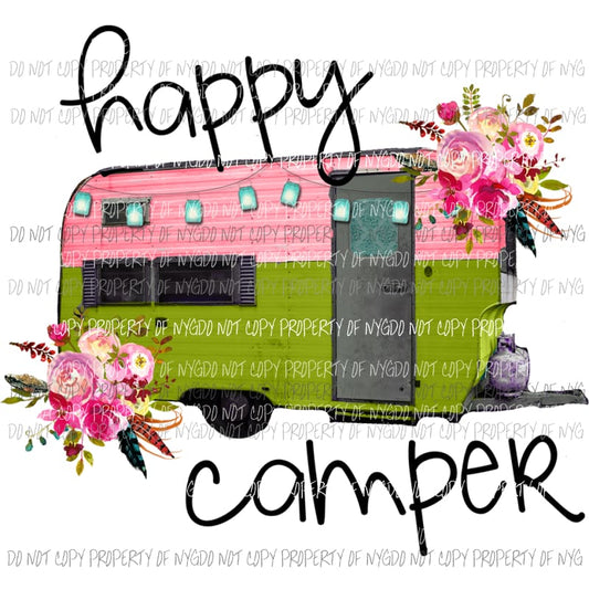 Happy Camper # 8 Sublimation transfers Heat Transfer