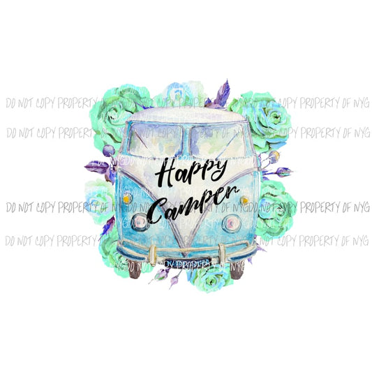 Happy Camper Sublimation transfers Heat Transfer