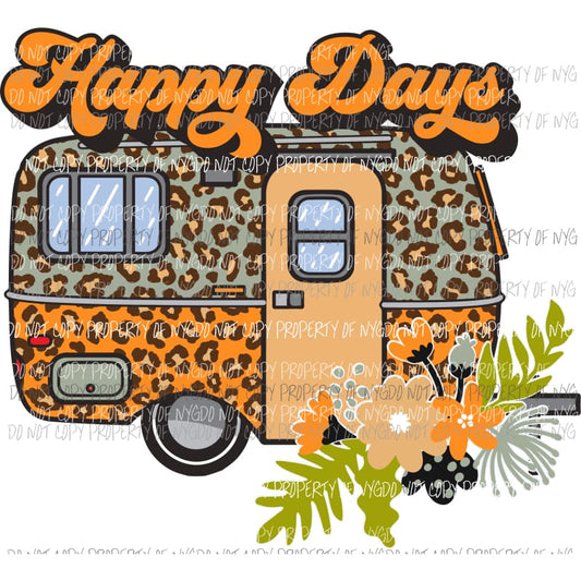 Happy Days ORANGE Non Distressed Sublimation transfers Heat Transfer
