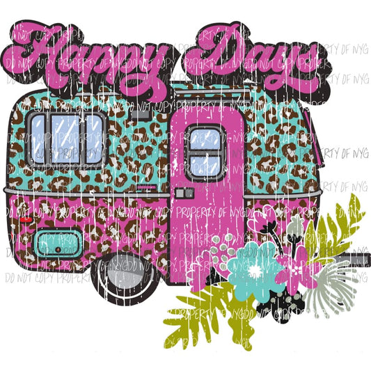 Happy Days PINK AND TEAL Sublimation transfers Heat Transfer