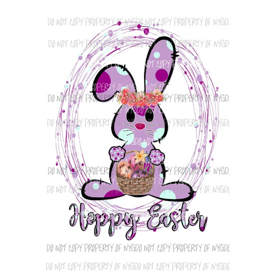 Happy Easter bunny #2 purple Sublimation transfers Heat Transfer