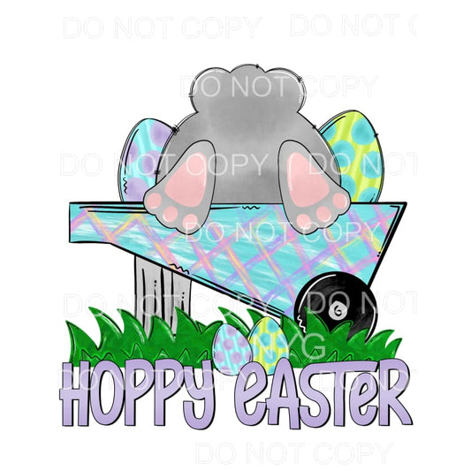 Happy Easter Wheelbarrow Bunny Butt Eggs Sublimation 