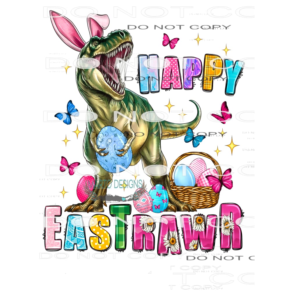 Happy EastRawr #8931 Sublimation transfers - Heat Transfer