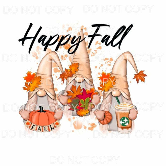 Happy Fall Gnomes Pumpkin Leaves Sublimation transfers - 