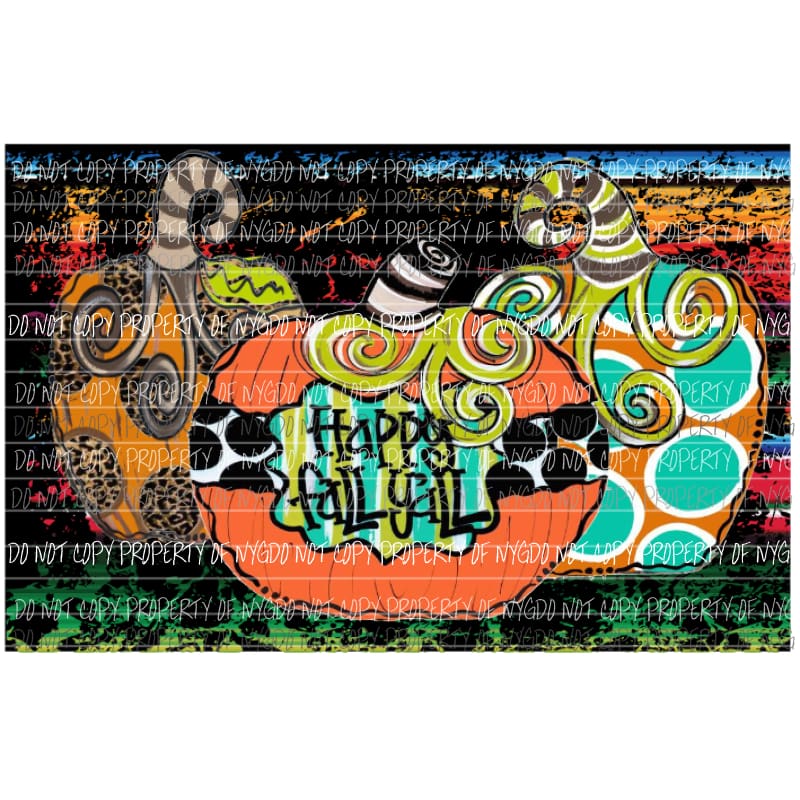 Happy Fall Yall 3 pumpkins with serape Sublimation transfers Heat Transfer