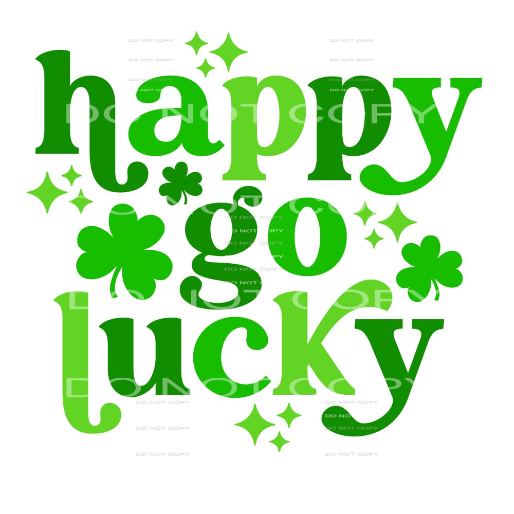 Happy Go Lucky Clovers Retro St Patricks Day #2495 