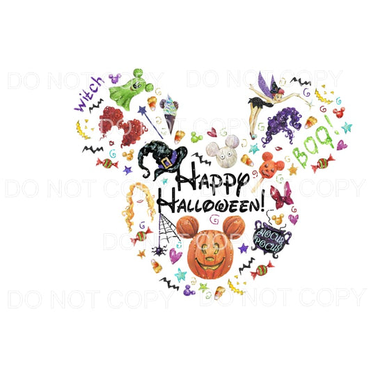 Happy Halloween Disney Mickey Ears Pumpkin #1 Sublimation 