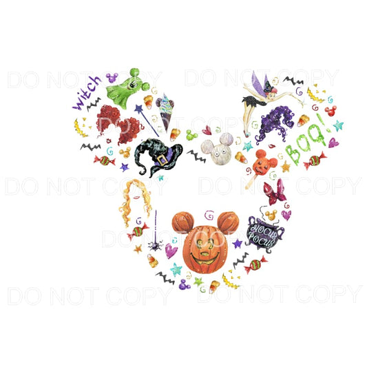 Happy Halloween Disney Mickey Ears Pumpkin #2 Sublimation 