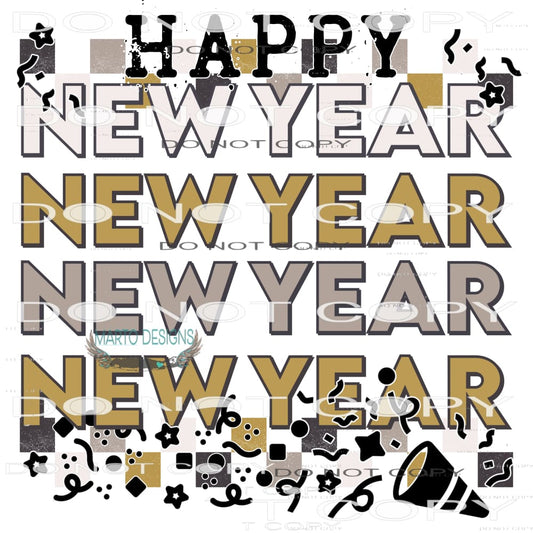 Happy New Year 2024 #8294 Sublimation transfers - Heat