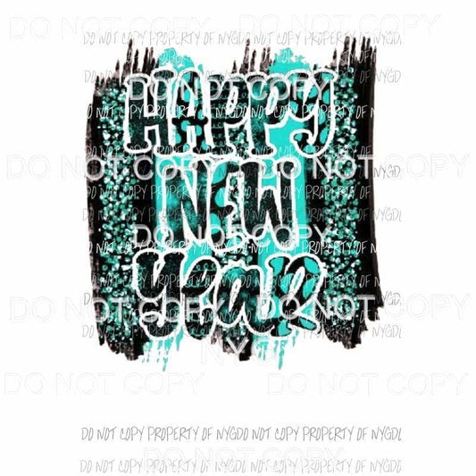 Happy New Year #21 turquoise Sublimation transfers Heat Transfer
