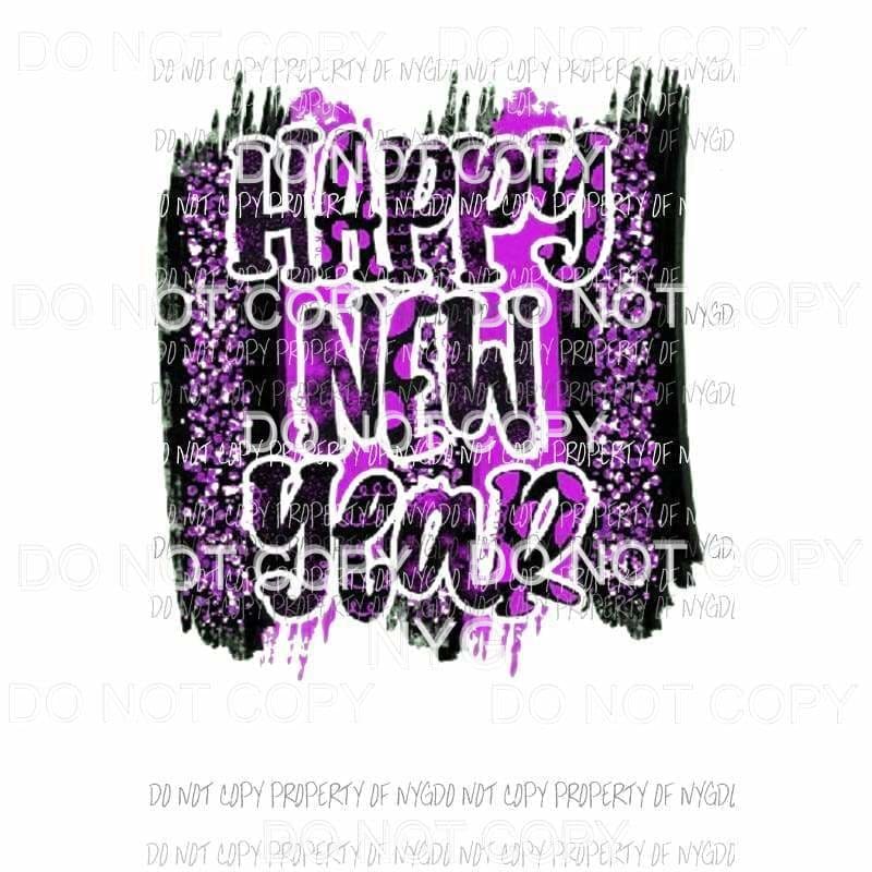 Happy New Year #22 purple Sublimation transfers Heat Transfer
