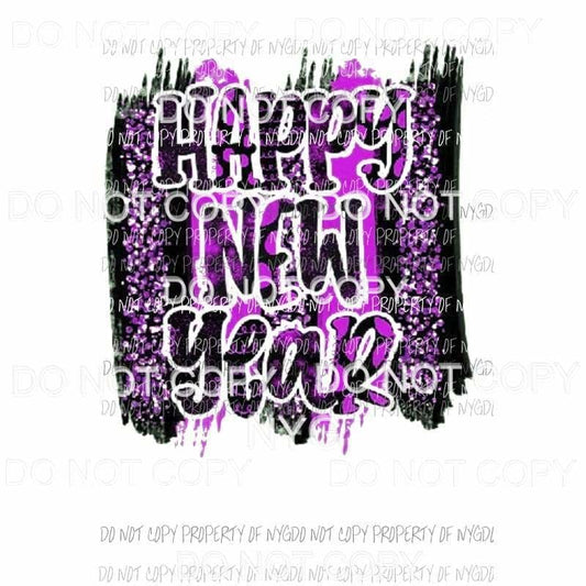 Happy New Year #22 purple Sublimation transfers Heat Transfer