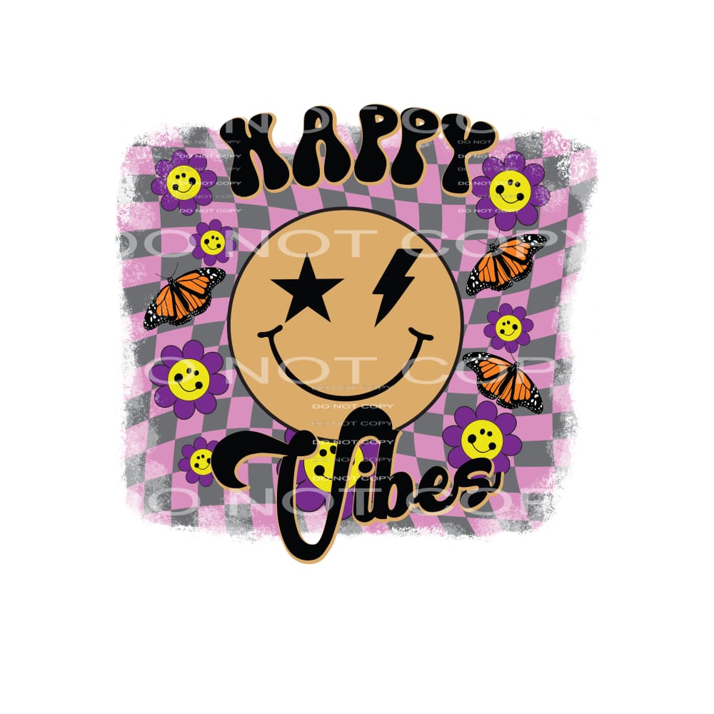 Happy Vibes #4945 Sublimation transfers - Heat Transfer