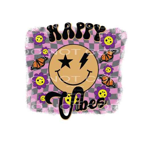Happy Vibes #4945 Sublimation transfers - Heat Transfer