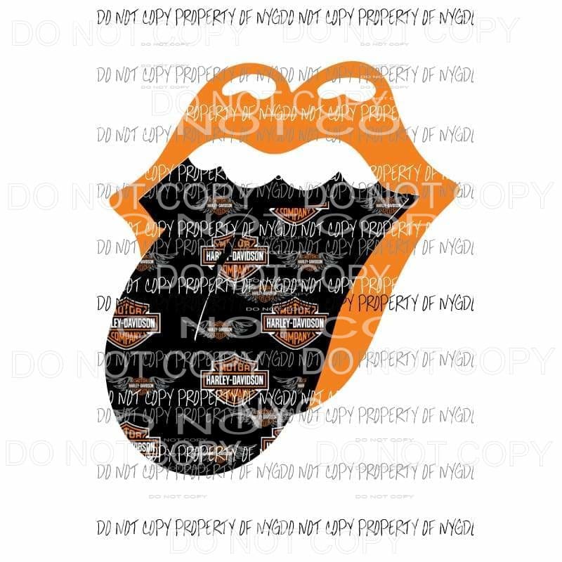 Harley Rolling Stone Lips #2 orange Sublimation transfers Heat Transfer