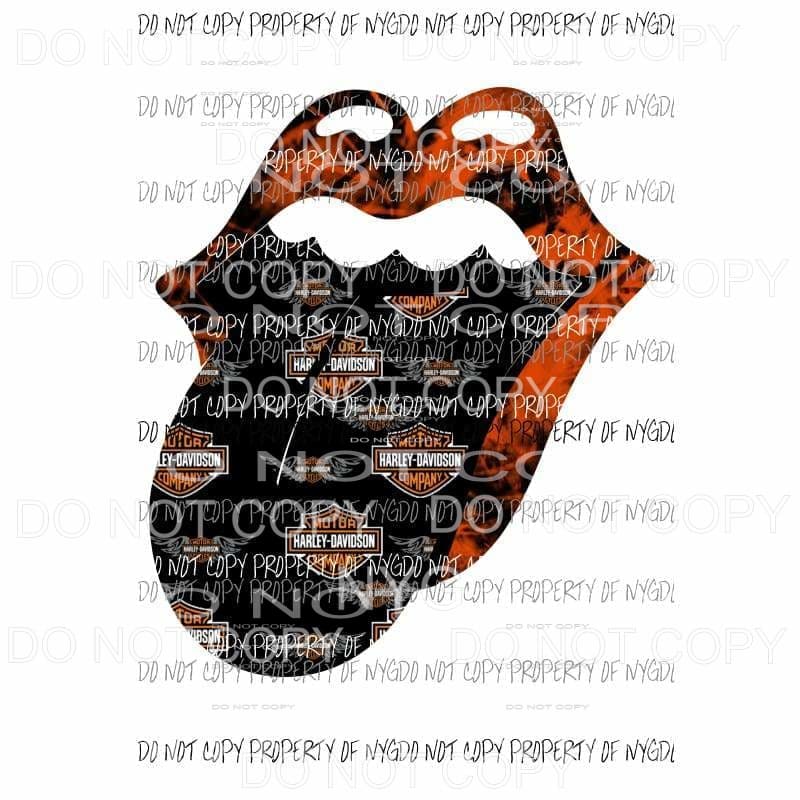 Harley Rolling Stone Lips #4 grunge red Sublimation transfers Heat Transfer