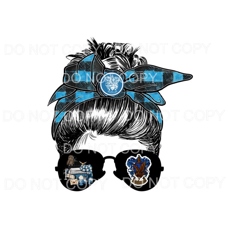 Harry Potter BLUE Messy Bun HP Sublimation transfers - Heat 