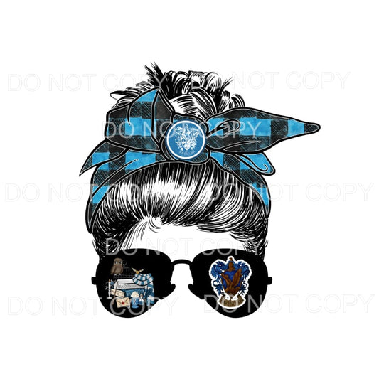 Harry Potter BLUE Messy Bun HP Sublimation transfers - Heat 