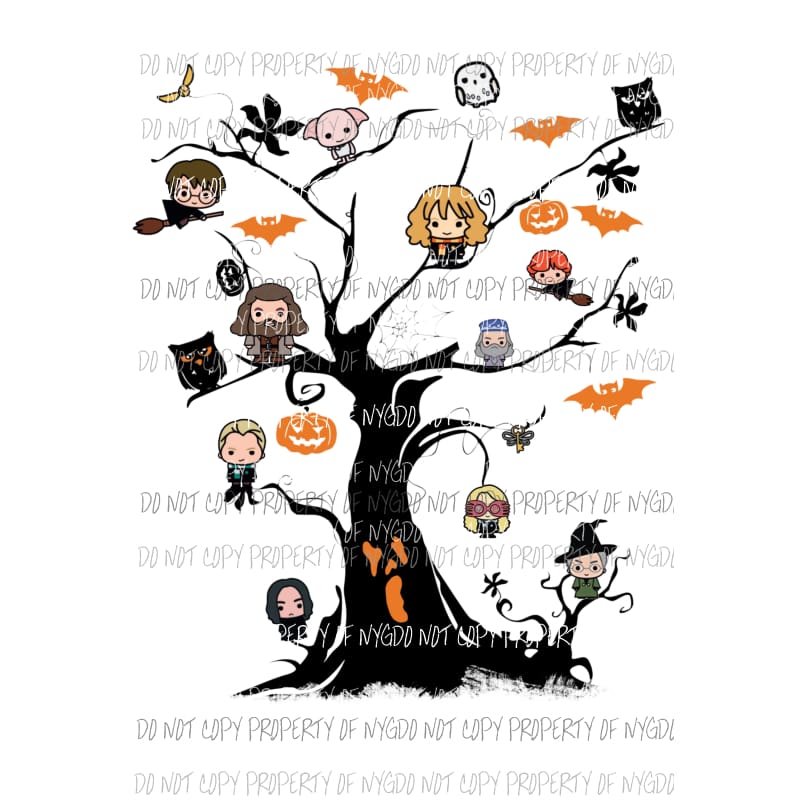 Harry Potter Halloween Tree Sublimation transfers Heat Transfer