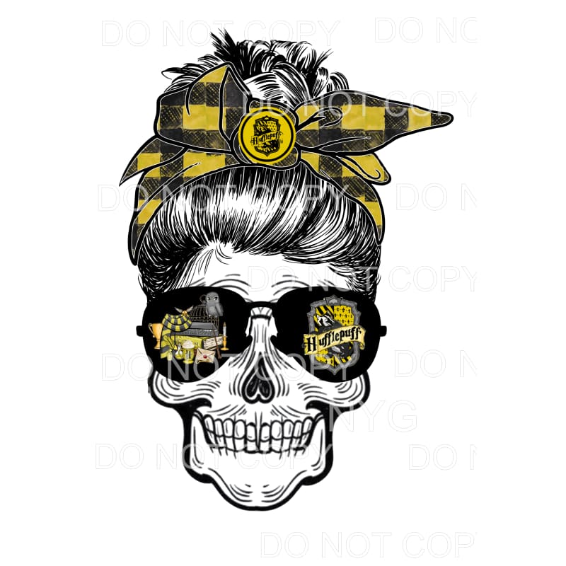 Harry Potter YELLOW Messy Bun SKULL HP Sublimation transfers