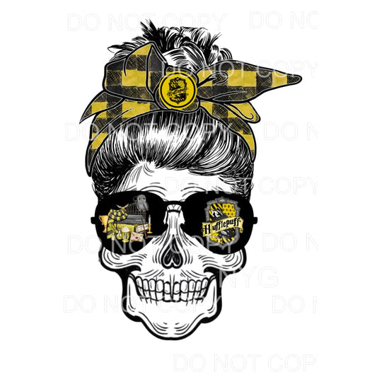 Harry Potter YELLOW Messy Bun SKULL HP Sublimation transfers