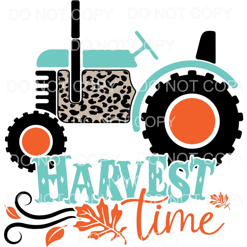 Harvest Time Tractor Green Orange Leopard #316 Sublimation 