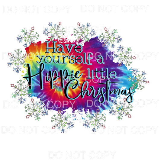 Have Yourself A Hippie Little Christmas Colorful Tie Dye 