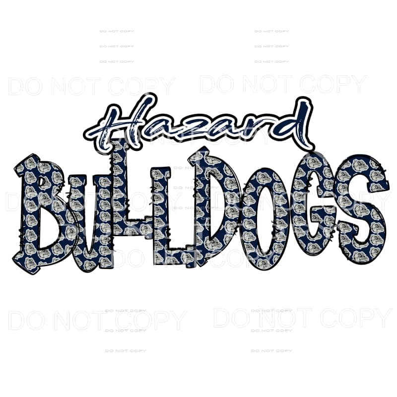 Hazard Bulldogs # 613 Sublimation transfers - Heat Transfer