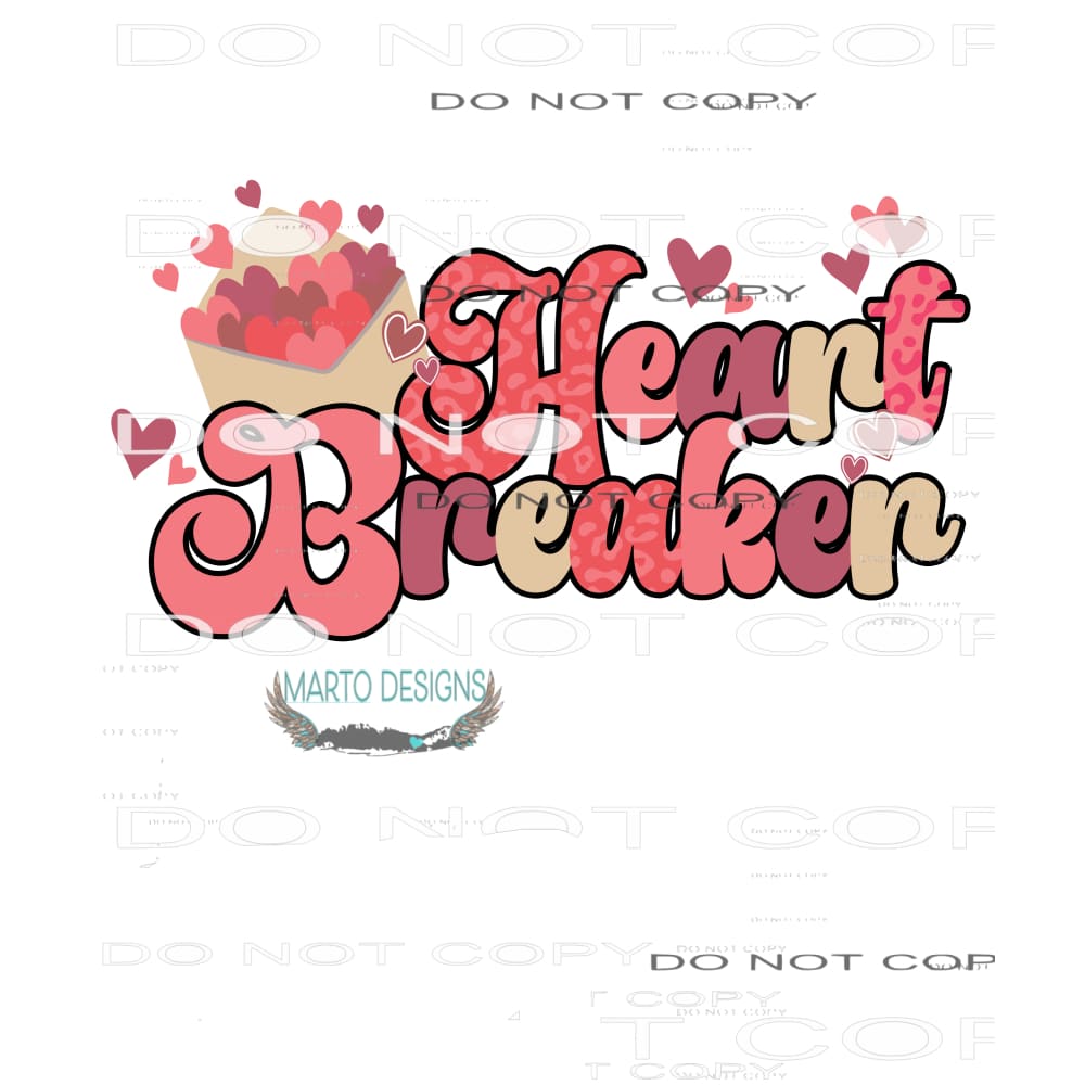 Heart Breaker #9114 Sublimation transfers - Heat Transfer